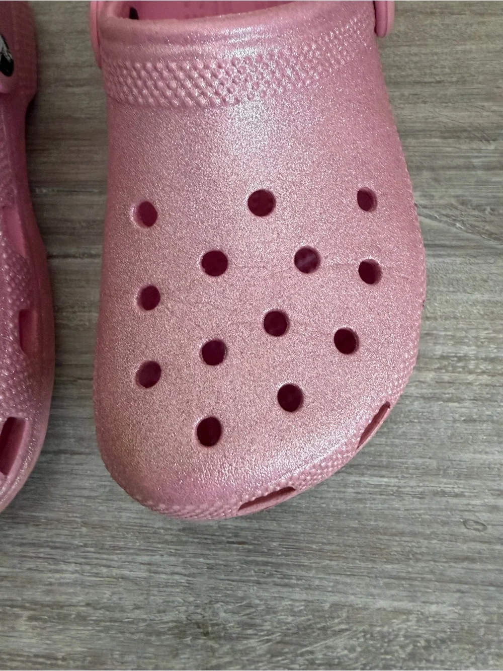 CROCS Glitter Pink Slip-On Waterproof Lightweight Clog Sandals Shoes 2
